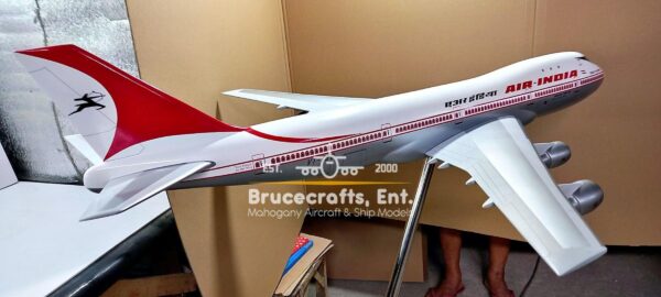 Model of B747-100 Air India Old livery with detailed craftsmanship.